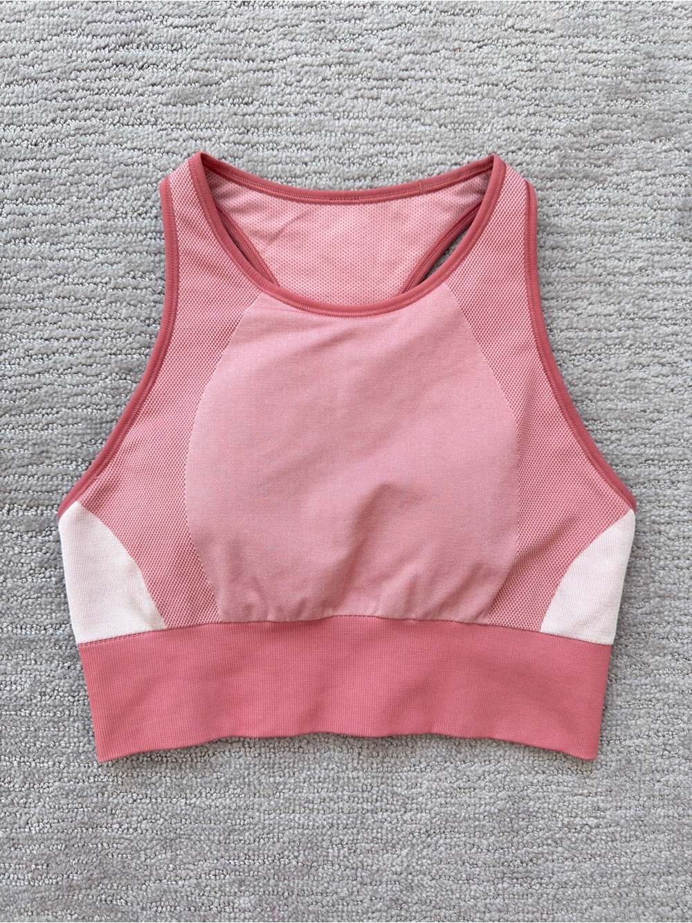 Lululemon Ebb to Train Bra Abstract Pink Medium Support Size 8 Athleisure Yoga